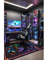 Lonca Şönil Gamer Halısı Pamuk Tabanlı Yıkanabilen Kaymaz Genç Odası Oyuncu Gaming Halısı