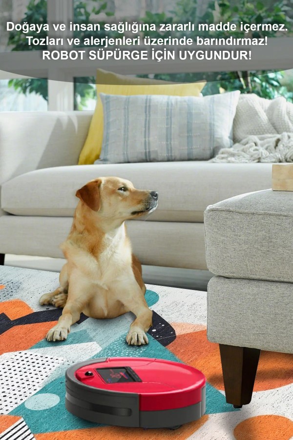 Lotus Desenli Pamuk Tabanlı Yıkanabilen Kaymaz Antibakteriyel Şönil Salon Halısı