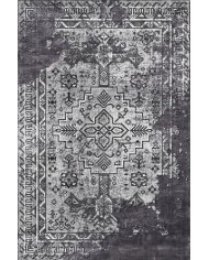 Maggie Desenli Pamuk Tabanlı Yıkanabilen Kaymaz Antibakteriyel Şönil Salon Halısı