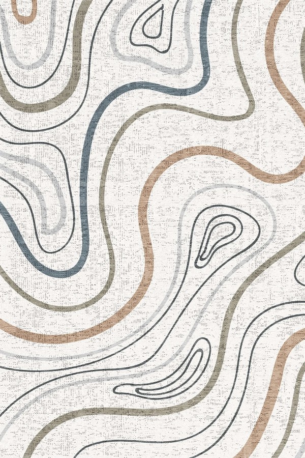 Marky Desenli Pamuk Tabanlı Yıkanabilen Kaymaz Antibakteriyel Şönil Salon Halısı