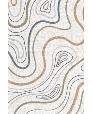 Marky Desenli Pamuk Tabanlı Yıkanabilen Kaymaz Antibakteriyel Şönil Salon Halısı