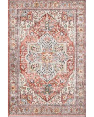 Milo Desenli Pamuk Tabanlı Yıkanabilen Kaymaz Antibakteriyel Şönil Salon Halısı