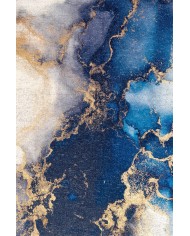 Marblee Desenli Pamuk Tabanlı Yıkanabilen Kaymaz Antibakteriyel Şönil Salon Halısı