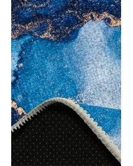 Marblee Desenli Pamuk Tabanlı Yıkanabilen Kaymaz Antibakteriyel Şönil Salon Halısı