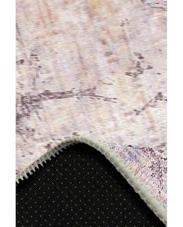 Murlo Desenli Pamuk Tabanlı Yıkanabilen Kaymaz Antibakteriyel Şönil Salon Halısı