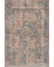 Nalia Desenli Pamuk Tabanlı Yıkanabilen Kaymaz Antibakteriyel Şönil Salon Halısı