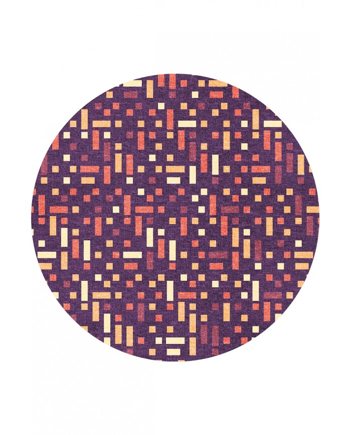 Nara Pamuk Tabanlı Yıkanabilen Kaymaz Antibakteriyel Şönil Yuvarlak Halı