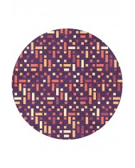 Nara Pamuk Tabanlı Yıkanabilen Kaymaz Antibakteriyel Şönil Yuvarlak Halı