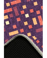 Nara Pamuk Tabanlı Yıkanabilen Kaymaz Antibakteriyel Şönil Yuvarlak Halı