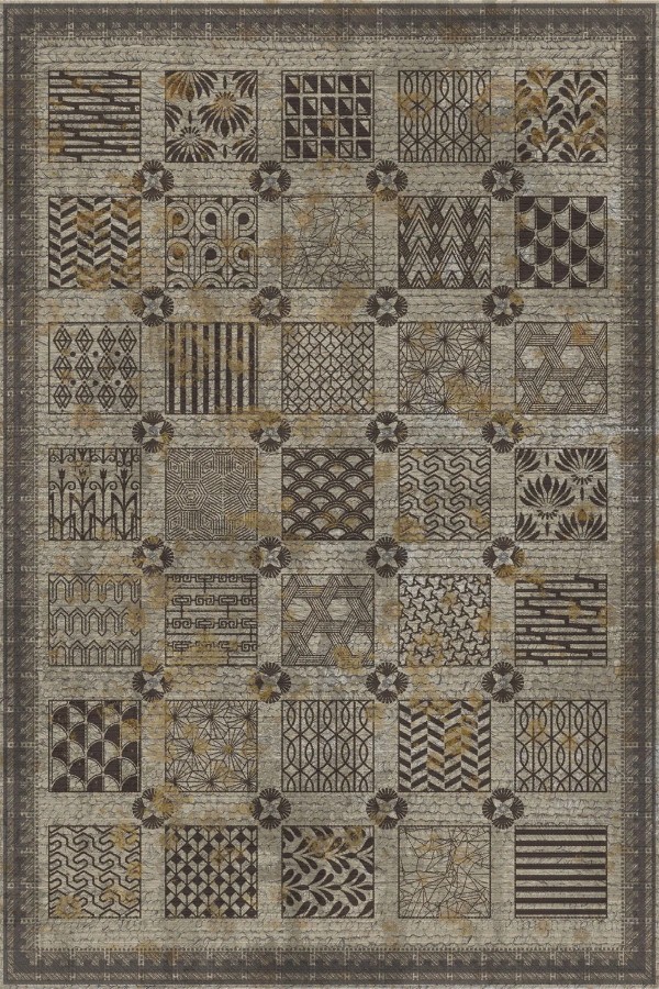 Abigail Desenli Pamuk Tabanlı Yıkanabilen Kaymaz Antibakteriyel Şönil Salon Halısı