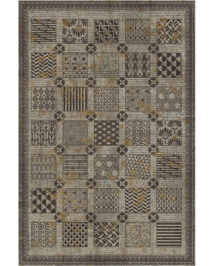 Abigail Desenli Pamuk Tabanlı Yıkanabilen Kaymaz Antibakteriyel Şönil Salon Halısı