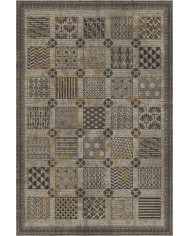 Abigail Desenli Pamuk Tabanlı Yıkanabilen Kaymaz Antibakteriyel Şönil Salon Halısı