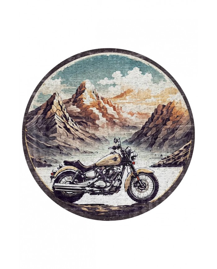 Motorcyle Pamuk Tabanlı Yıkanabilen Kaymaz Antibakteriyel Şönil Yuvarlak Halı