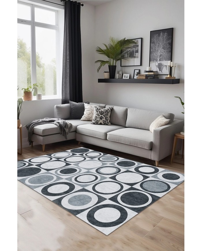 Breda Kadife Yıkanabilir Kaymaz Pamuk Tabanlı Antibakteriyel Salon Halısı