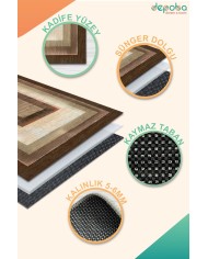 Cesse Kadife Yıkanabilir Kaymaz Pamuk Tabanlı Antibakteriyel Salon Halısı