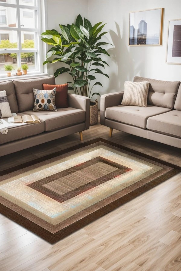 Cesse Kadife Yıkanabilir Kaymaz Pamuk Tabanlı Antibakteriyel Salon Halısı