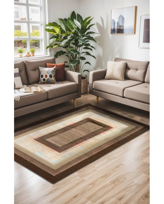 Cesse Kadife Yıkanabilir Kaymaz Pamuk Tabanlı Antibakteriyel Salon Halısı