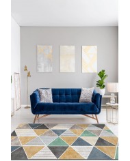 Renor Desenli Pamuk Tabanlı Yıkanabilen Kaydırmaz Antibakteriyel Şönil Salon Halısı