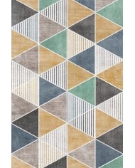 Renor Desenli Pamuk Tabanlı Yıkanabilen Kaydırmaz Antibakteriyel Şönil Salon Halısı