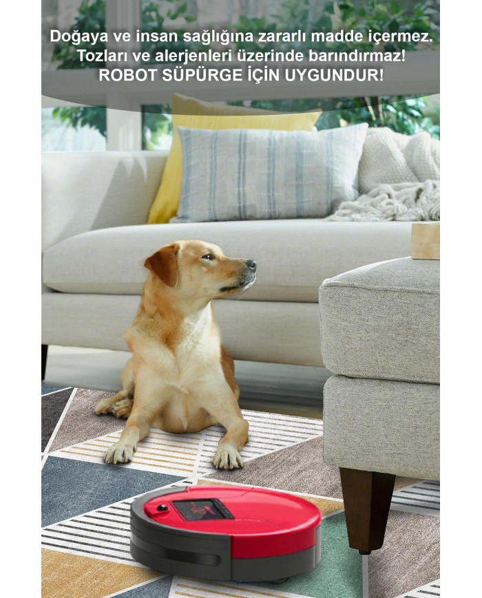 Renor Desenli Pamuk Tabanlı Yıkanabilen Kaydırmaz Antibakteriyel Şönil Salon Halısı