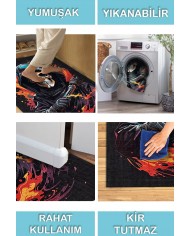 Power Şönil Gamer Halısı Pamuk Tabanlı Yıkanabilen Kaymaz Genç Odası Oyuncu Gaming Halısı