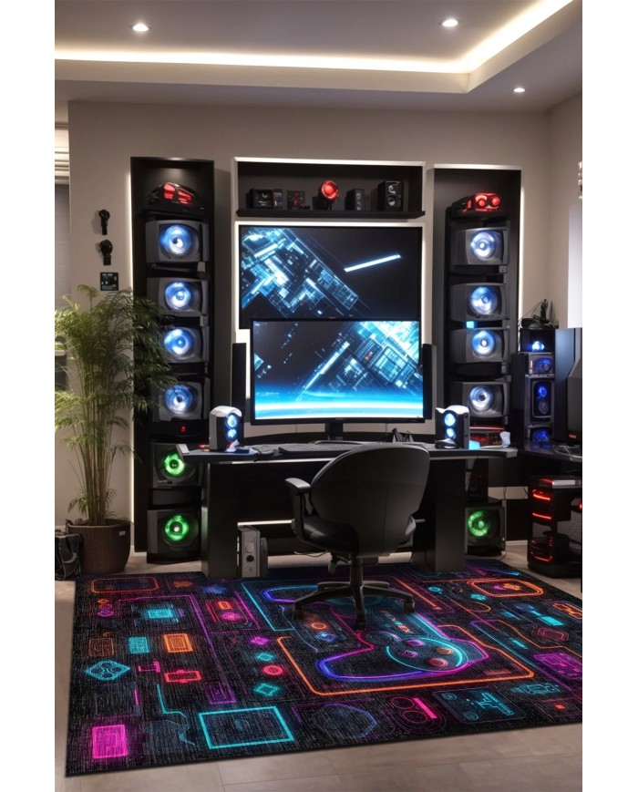 Rage Şönil Gamer Halısı Pamuk Tabanlı Yıkanabilen Kaymaz Genç Odası Oyuncu Gaming Halısı