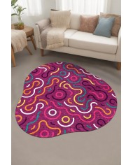 Razey Pamuk Tabanlı Yıkanabilen Kaydırmaz Antibakteriyel Şönil Asimetrik Halı