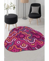 Razey Pamuk Tabanlı Yıkanabilen Kaydırmaz Antibakteriyel Şönil Asimetrik Halı