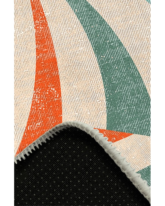 Pool Pamuk Tabanlı Yıkanabilen Kaydırmaz Antibakteriyel Şönil Yuvarlak Halı