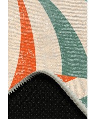 Pool Pamuk Tabanlı Yıkanabilen Kaydırmaz Antibakteriyel Şönil Yuvarlak Halı