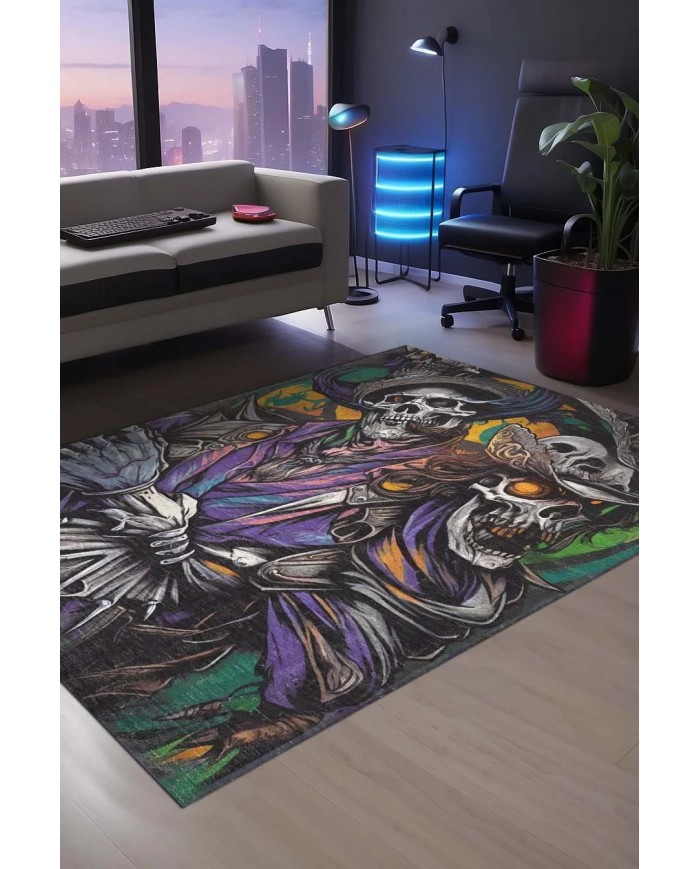 Pırate Şönil Gamer Halısı Pamuk Tabanlı Yıkanabilen Kaymaz Genç Odası Oyuncu Gaming Halısı