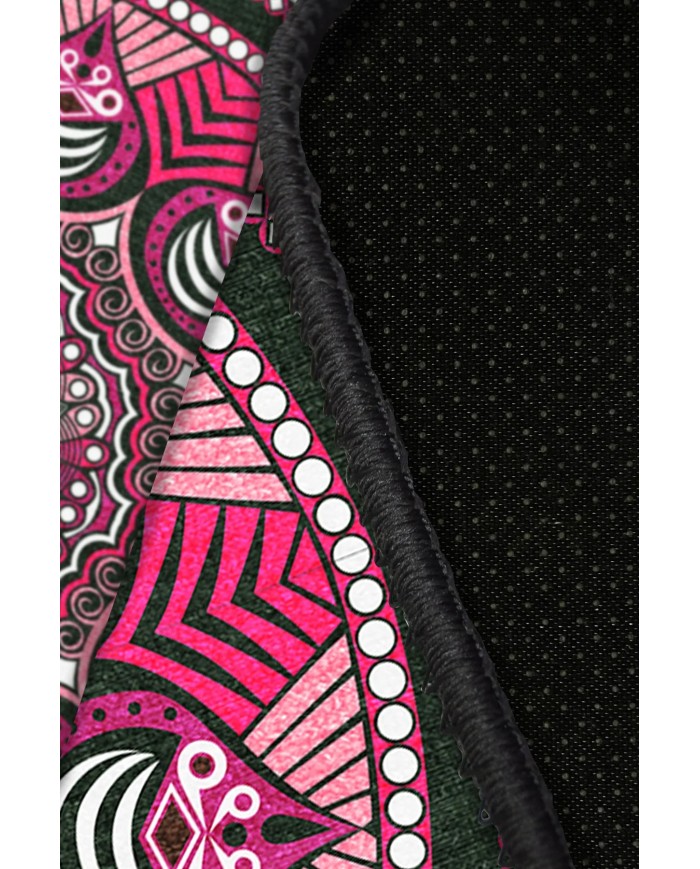 Pomeg Pamuk Tabanlı Yıkanabilen Kaydırmaz Antibakteriyel Şönil Yuvarlak Halı