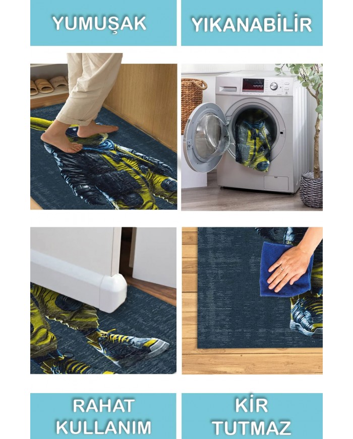 Pıkac Şönil Gamer Halısı Pamuk Tabanlı Yıkanabilen Kaymaz Genç Odası Oyuncu Gaming Halısı