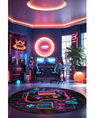 Perk Şönil Gamer Halısı Pamuk Tabanlı Yıkanabilen Kaymaz Genç Odası Oyuncu Gaming Halısı