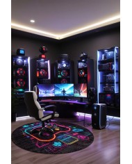 Perk Şönil Gamer Halısı Pamuk Tabanlı Yıkanabilen Kaymaz Genç Odası Oyuncu Gaming Halısı