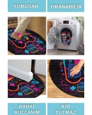 Perk Şönil Gamer Halısı Pamuk Tabanlı Yıkanabilen Kaymaz Genç Odası Oyuncu Gaming Halısı