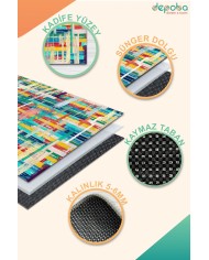 Lisa Kadife Yıkanabilir Kaymaz Pamuk Tabanlı Antibakteriyel Salon Halısı