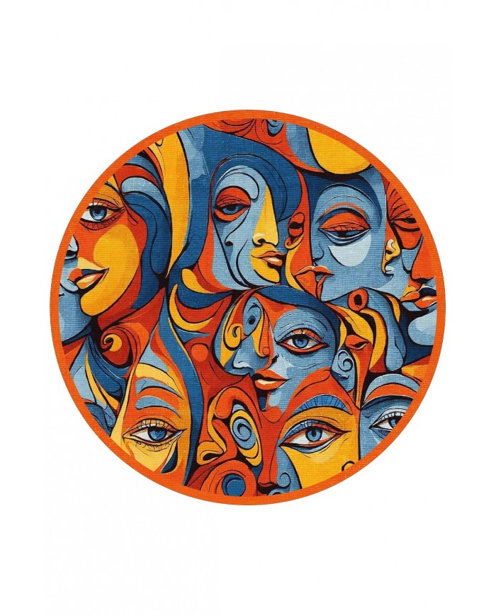 Picas Pamuk Tabanlı Yıkanabilen Kaydırmaz Antibakteriyel Şönil Yuvarlak Halı