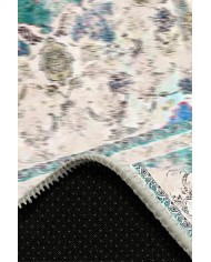 Pergamox Desenli Pamuk Tabanlı Yıkanabilen Kaydırmaz Antibakteriyel Şönil Salon Halısı