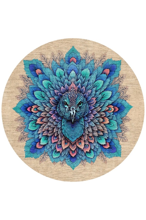 Peacock Pamuk Tabanlı Yıkanabilen Kaydırmaz Antibakteriyel Şönil Yuvarlak Halı Peacock Pamuk Tabanlı Yıkanabilen Kaydırmaz Antibakteriyel Şönil Yuvarlak Halı