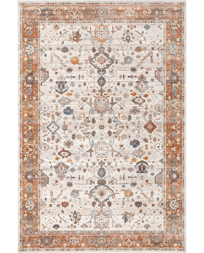 Osima Desenli Pamuk Tabanlı Yıkanabilen Kaydırmaz Antibakteriyel Şönil Salon Halısı