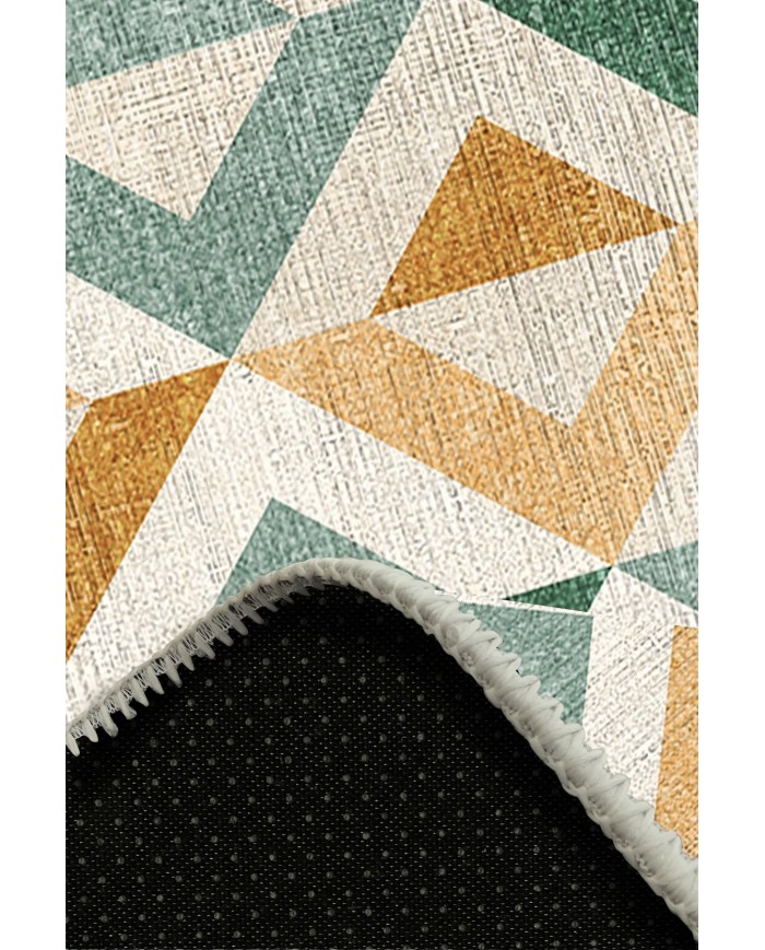 Orken Pamuk Tabanlı Yıkanabilen Kaydırmaz Antibakteriyel Şönil Yuvarlak Halı