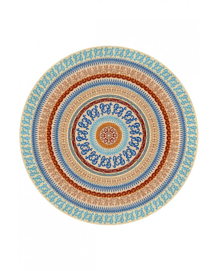 Onat Pamuk Tabanlı Yıkanabilen Kaydırmaz Antibakteriyel Şönil Yuvarlak Halı