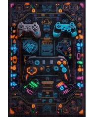 Nerf Şönil Gamer Halısı Pamuk Tabanlı Yıkanabilen Kaymaz Genç Odası Oyuncu Gaming Halısı