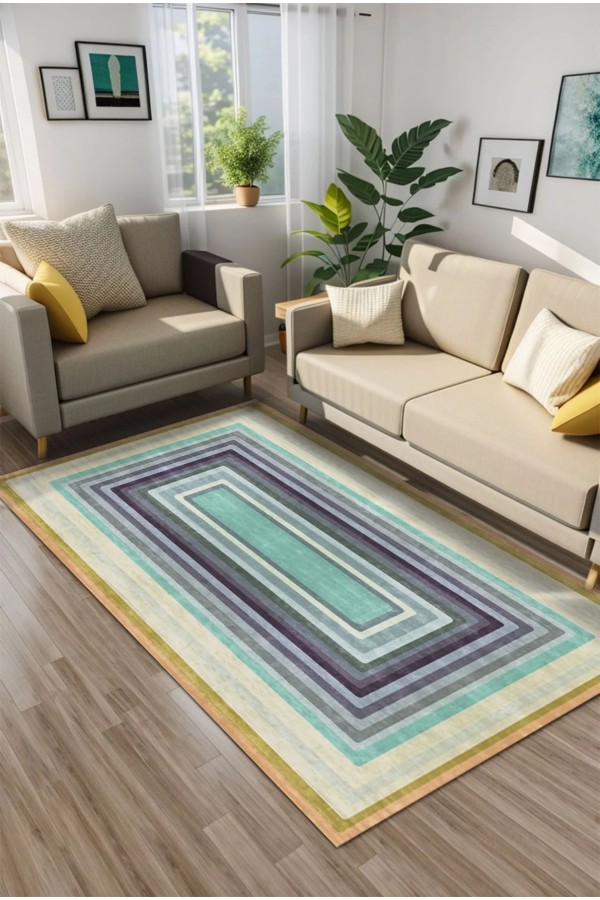 Nedav Kadife Yıkanabilir Kaymaz Pamuk Tabanlı Antibakteriyel Salon Halısı