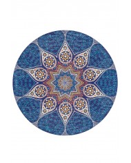 Naybe Pamuk Tabanlı Yıkanabilen Kaydırmaz Antibakteriyel Şönil Yuvarlak Halı