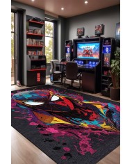 Spider Şönil Gamer Halısı Pamuk Tabanlı Yıkanabilen Kaymaz Genç Odası Oyuncu Gaming Halısı
