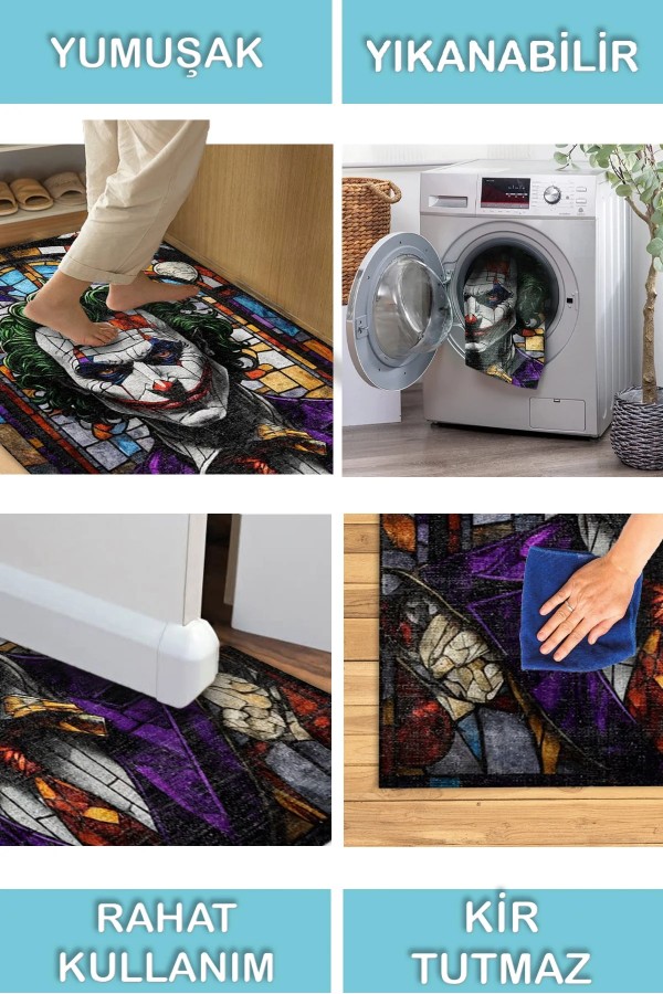 Stain Şönil Gamer Halısı Pamuk Tabanlı Yıkanabilen Kaymaz Genç Odası Oyuncu Gaming Halısı