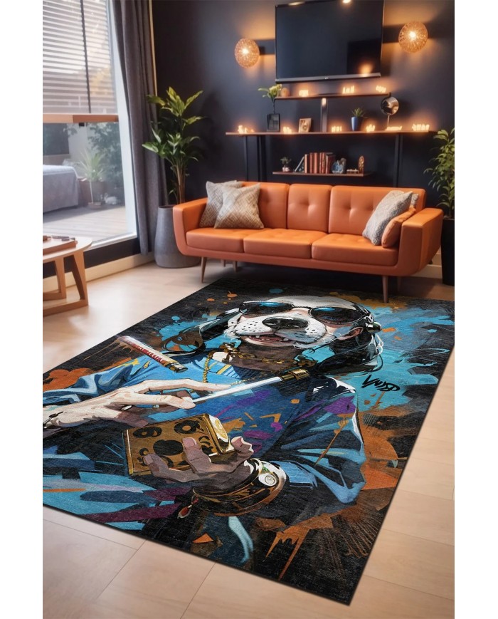 Snoop Şönil Gamer Halısı Pamuk Tabanlı Yıkanabilen Kaymaz Genç Odası Oyuncu Gaming Halısı