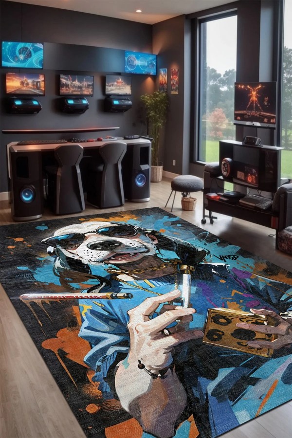 Snoop Şönil Gamer Halısı Pamuk Tabanlı Yıkanabilen Kaymaz Genç Odası Oyuncu Gaming Halısı Snoop Şönil Gamer Halısı Pamuk Tabanlı Yıkanabilen Kaymaz Genç Odası Oyuncu Gaming Halısı
